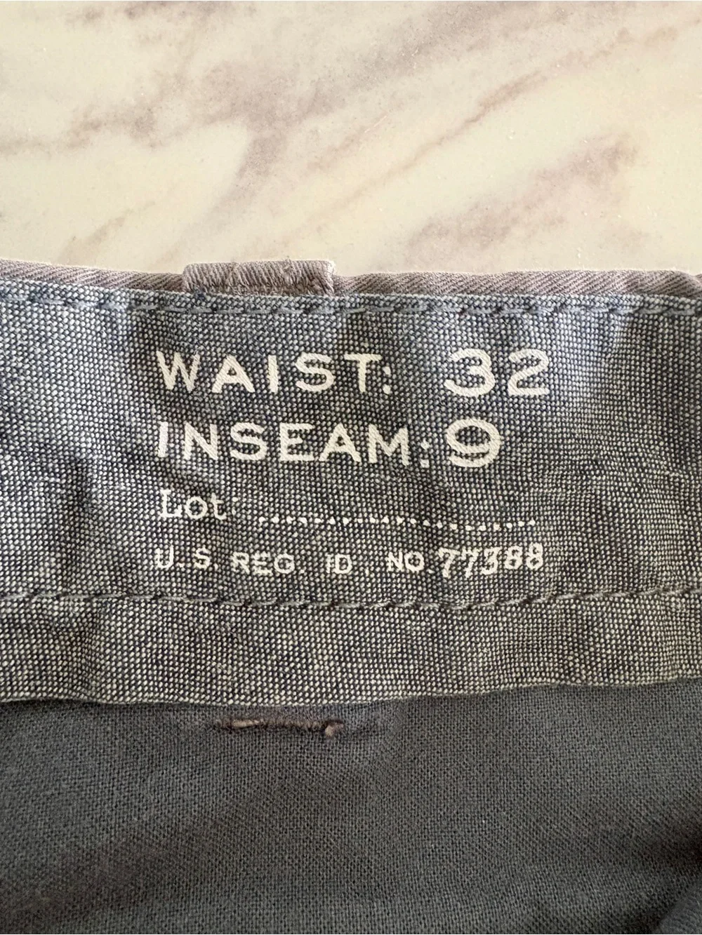 J. Crew Men's Stretch Chino Shorts in Spokane Grey (32 waist, 9” inseam)